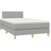 Image de vidaXL Lit boxspring avec matelas gris clair 120x190 cm Tissu