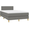 Image de vidaXL Lit boxspring avec matelas gris foncé 120x190 cm Tissu