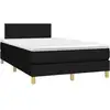 Image de vidaXL Lit boxspring avec matelas noir 120x190 cm Tissu
