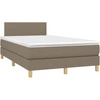 Image de vidaXL Lit Boxspring avec matelas Taupe 120x190 cm Tissu