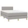 Image de vidaXL Lit boxspring avec matelas gris clair 120x190 cm Tissu