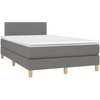 Image de vidaXL Lit boxspring avec matelas gris foncé 120x190 cm Tissu