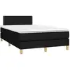 Image de vidaXL Lit boxspring avec matelas noir 120x190 cm Tissu