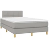 Image de vidaXL Lit boxspring avec matelas gris clair 120x190 cm Tissu