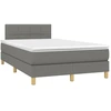 Image de vidaXL Lit boxspring avec matelas gris foncé 120x190 cm Tissu