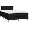 Image de vidaXL Lit boxspring avec matelas noir 120x190 cm Tissu