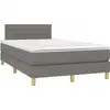 Image de vidaXL Lit boxspring avec matelas gris foncé 120x190 cm Tissu
