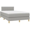 Image de vidaXL Lit boxspring avec matelas gris clair 120x190 cm Tissu