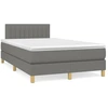 Image de vidaXL Lit boxspring avec matelas gris foncé 120x190 cm Tissu