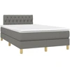 Image de vidaXL Lit boxspring avec matelas gris fonc © 120x190 cm Tissu