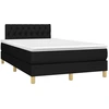 Image de vidaXL Lit boxspring avec matelas noir 120x190 cm Tissu