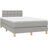Image de vidaXL Lit boxspring avec matelas gris clair 120x190 cm Tissu