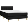 Image de vidaXL Lit boxspring avec matelas noir 120x190 cm Tissu