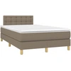 Image de vidaXL Lit Boxspring avec matelas Taupe 120x190 cm Tissu