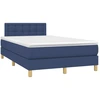 Image de vidaXL Lit boxspring avec matelas bleu 120x190 cm Tissu
