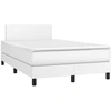 Image de vidaXL Lit boxspring avec matelas blanc 120x190 cm similicuir