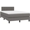 Image de vidaXL Lit boxspring avec matelas Gris 120x190 cm Similicuir