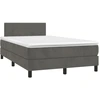 Image de vidaXL Lit boxspring avec matelas gris fonc © 120x190 cm velours