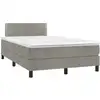 Image de vidaXL Lit boxspring avec matelas gris clair 120x190 cm velours