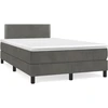 Image de vidaXL Lit boxspring avec matelas gris foncé 120x190 cm velours