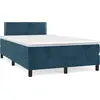 Image de vidaXL Lit boxspring avec matelas bleu foncé 120x190 cm velours