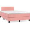 Image de vidaXL Lit boxspring avec matelas rose 120x190 cm velours