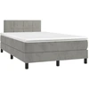 Image de vidaXL Lit boxspring avec matelas gris clair 120x190 cm velours