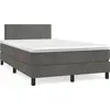 Image de vidaXL Lit boxspring avec matelas gris foncé 120x190 cm velours