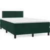 Image de vidaXL Lit boxspring avec matelas vert foncé 120x190 cm velours