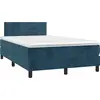 Image de vidaXL Lit boxspring avec matelas bleu foncé 120x190 cm velours