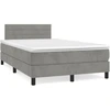 Image de vidaXL Lit boxspring avec matelas gris clair 120x190 cm velours