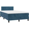 Image de vidaXL Lit boxspring avec matelas bleu foncé 120x190 cm velours