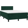 Image de vidaXL Lit boxspring avec matelas vert foncé 120x190 cm velours