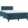 Image de vidaXL Lit boxspring avec matelas bleu foncé 120x190 cm velours