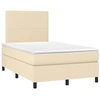 Image de vidaXL Lit boxspring avec matelas Crème 120x190 cm Tissu