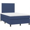 Image de vidaXL Lit boxspring avec matelas bleu 120x190 cm Tissu