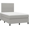 Image de vidaXL Lit boxspring avec matelas gris clair 120x190 cm Tissu