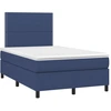 Image de vidaXL Lit boxspring avec matelas bleu 120x190 cm Tissu
