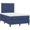 Image de vidaXL Lit boxspring avec matelas bleu 120x190 cm Tissu