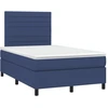 Image de vidaXL Lit boxspring avec matelas bleu 120x190 cm Tissu