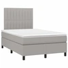 Image de vidaXL Lit boxspring avec matelas gris clair 120x190 cm Tissu