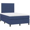 Image de vidaXL Lit boxspring avec matelas bleu 120x190 cm Tissu