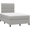 Image de vidaXL Lit boxspring avec matelas gris clair 120x190 cm Tissu
