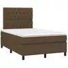 Image de vidaXL Lit boxspring avec matelas brun foncé 120x190 cm Tissu