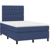 Image de vidaXL Lit boxspring avec matelas bleu 120x190 cm Tissu