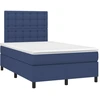 Image de vidaXL Lit boxspring avec matelas bleu 120x190 cm Tissu