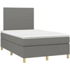 Image de vidaXL Lit boxspring avec matelas gris foncé 120x190 cm Tissu