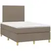Image de vidaXL Lit Boxspring avec matelas Taupe 120x190 cm Tissu