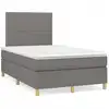 Image de vidaXL Lit boxspring avec matelas gris foncé 120x190 cm Tissu