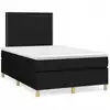 Image de vidaXL Lit boxspring avec matelas noir 120x190 cm Tissu